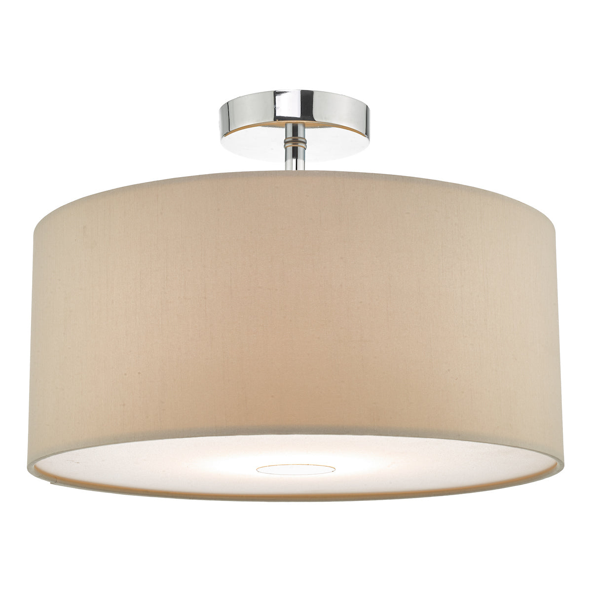 Ronda 3 Light Pendant With Ecru Shade And Diffuser 40cm<br>Taupe