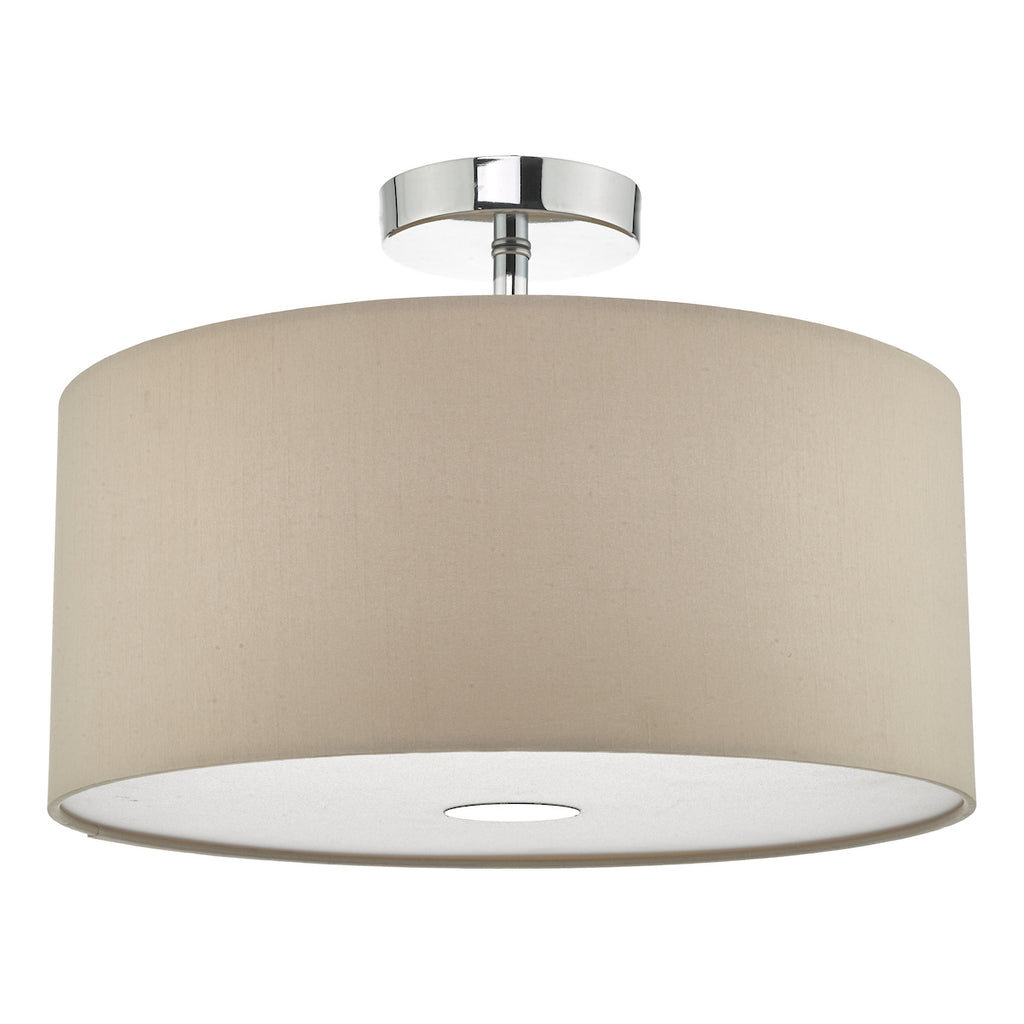 Ronda 3 Light Pendant With Ecru Shade And Diffuser 40cm<br>Taupe