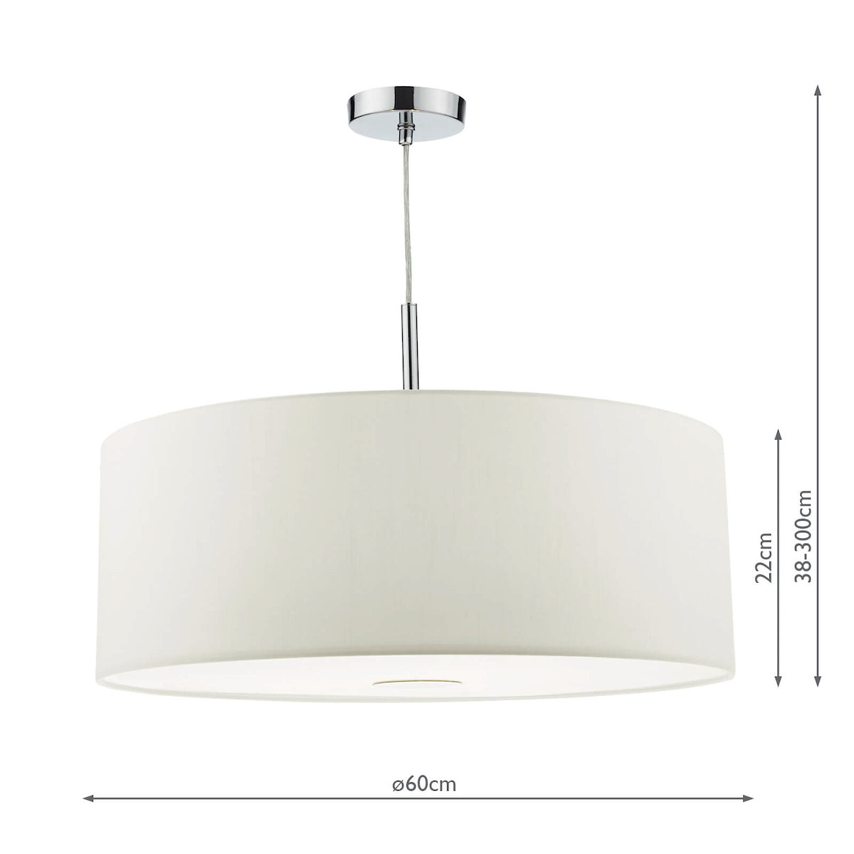 Ronda 3 Light Pendant 60cm White<br>White