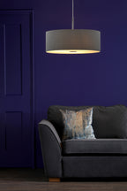 Ronda 60cm 3 Light Pendant Slate Grey With diffuser<br>Grey