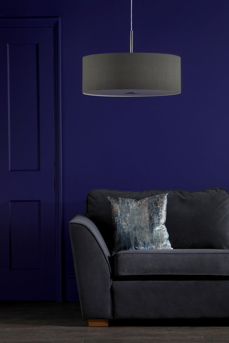 Ronda 60cm 3 Light Pendant Slate Grey With diffuser<br>Grey