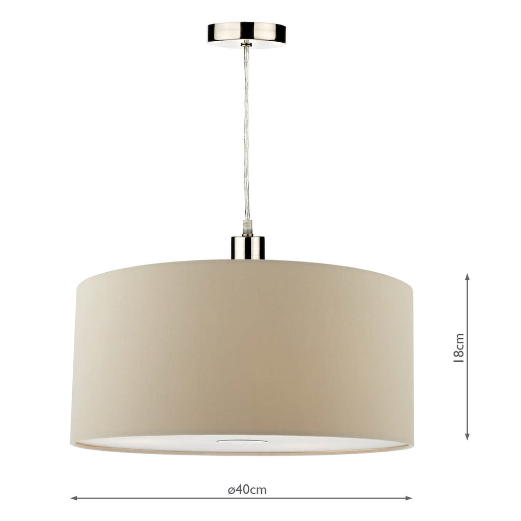 Ronda Easy Fit Pendant Ecru 40cm<br>Taupe