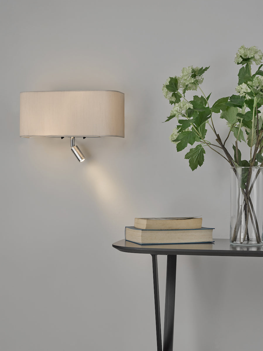 Ronda 3 Light Wall Light Ivory With LED Reading Light<br>Ivory