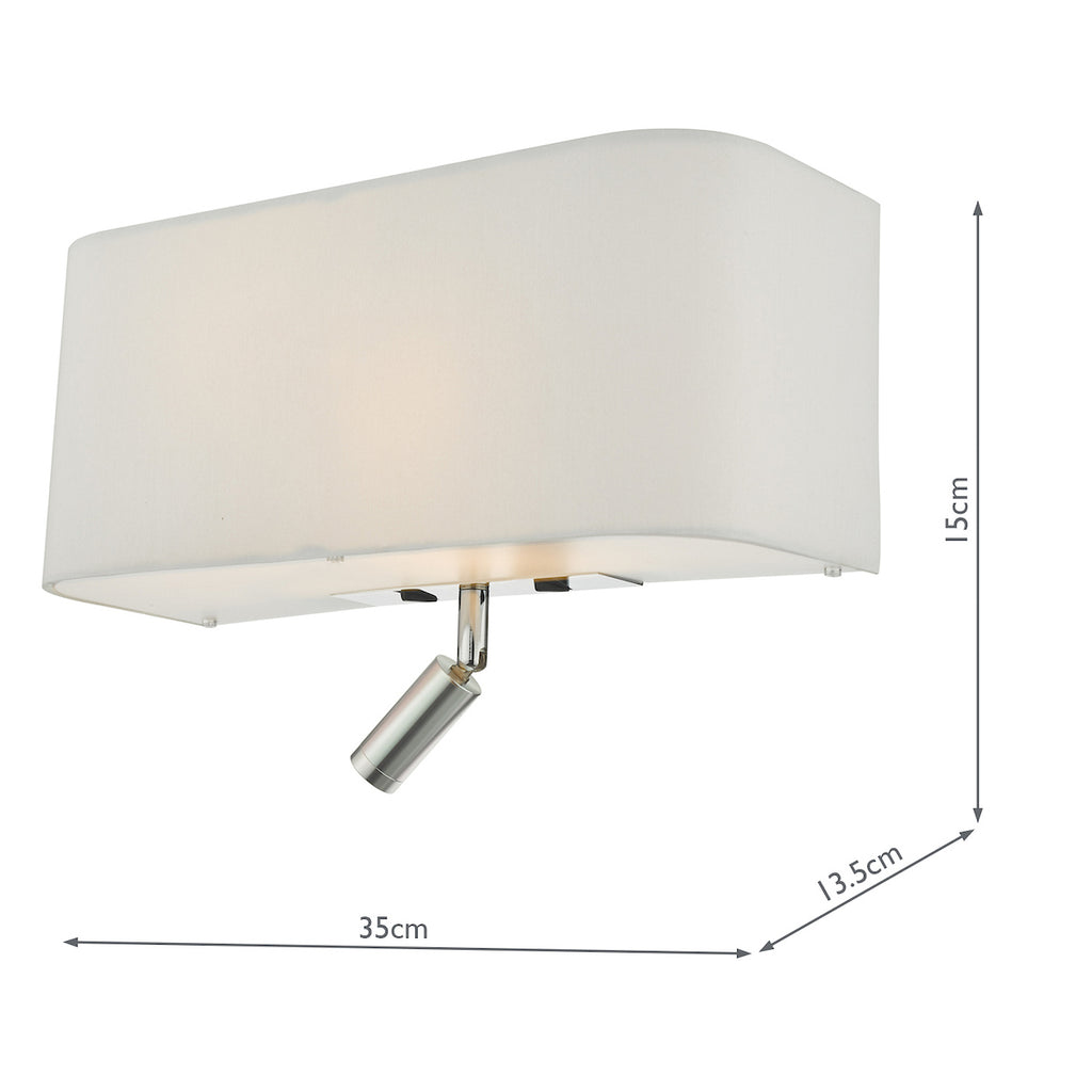 Ronda 3 Light Wall Light Ivory With LED Reading Light<br>Ivory
