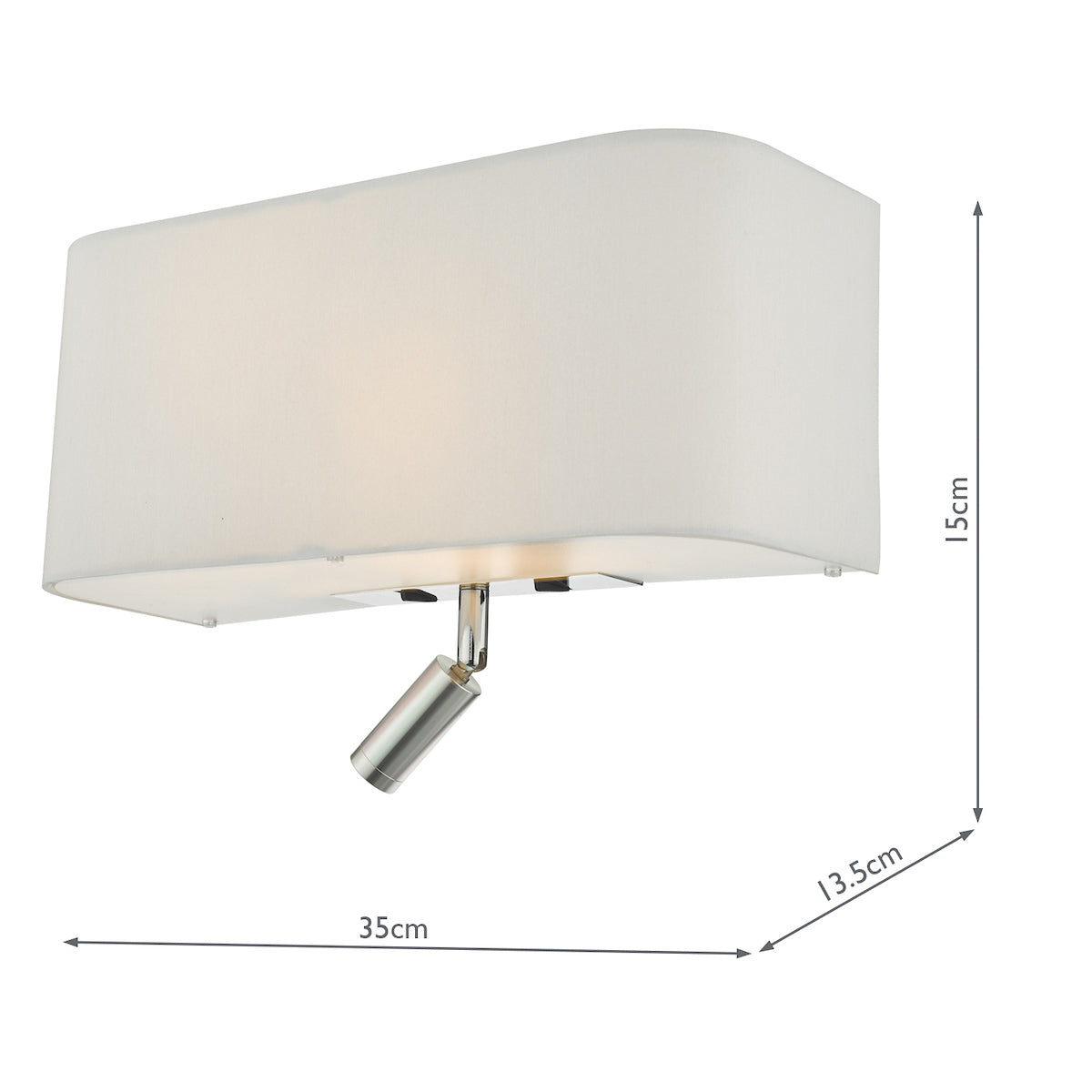 Ronda 3 Light Wall Light Ivory With LED Reading Light<br>Ivory