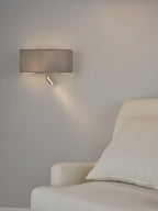 Ronda 3 Light Wall Light Grey With LED Reading Light<br>Grey