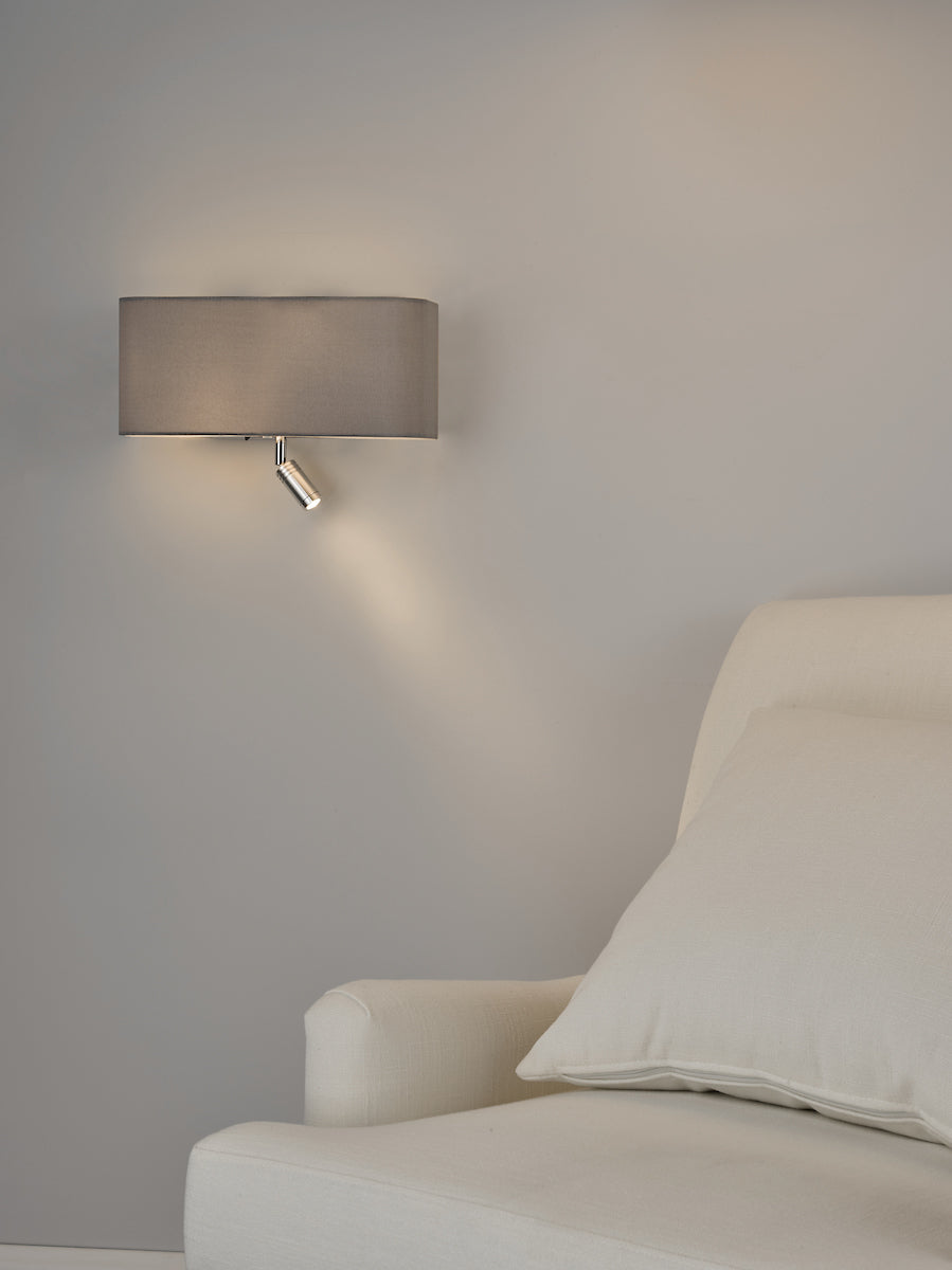 Ronda 3 Light Wall Light Grey With LED Reading Light<br>Grey
