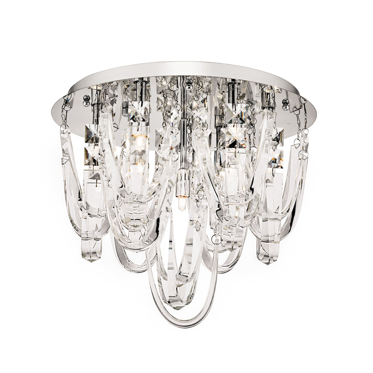 Roxanne Small 7 Light Flush Polished Chrome Crystal<br>Crystal