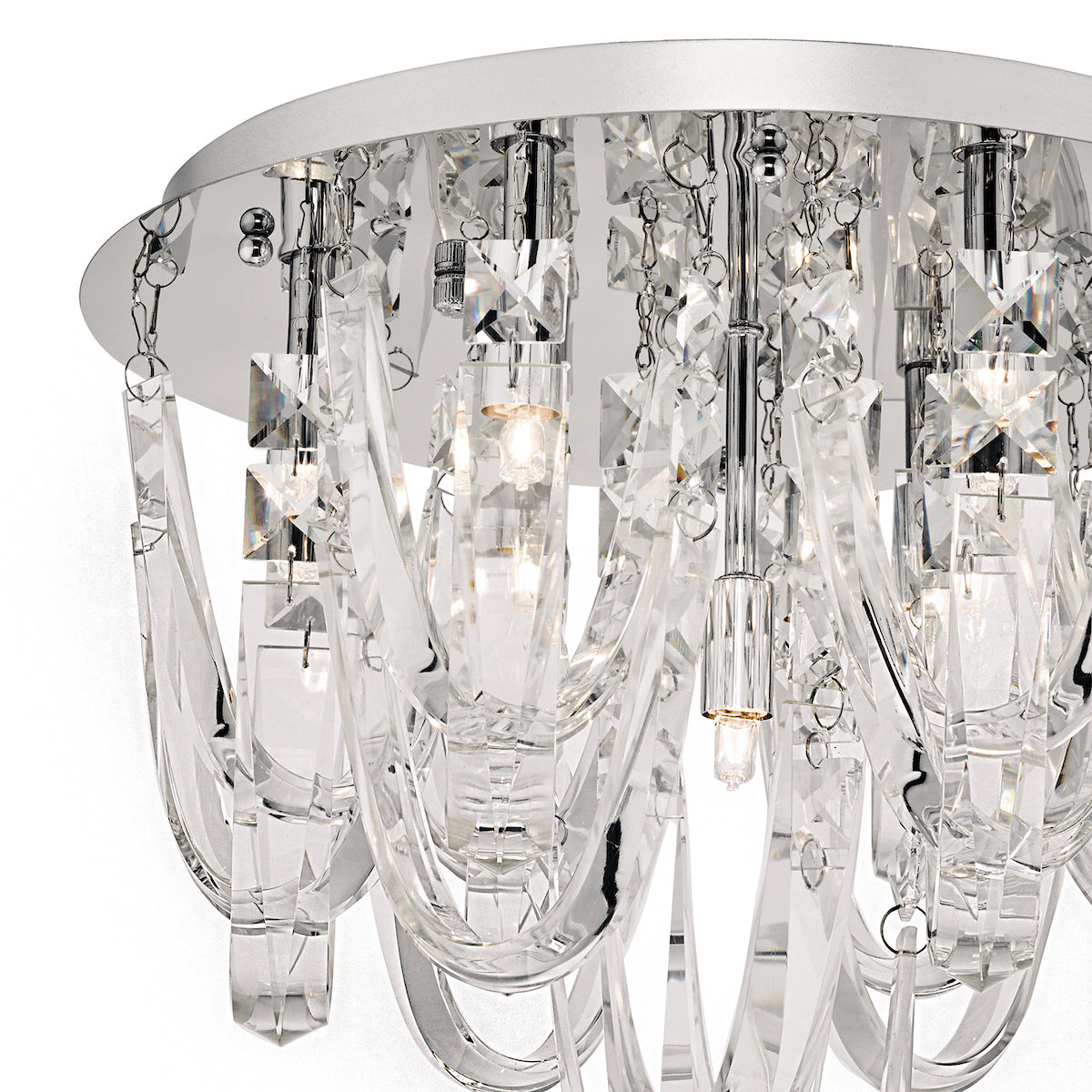 Roxanne Small 7 Light Flush Polished Chrome Crystal<br>Crystal
