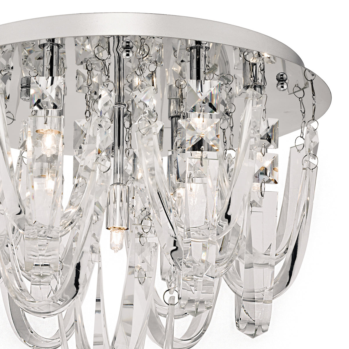 Roxanne Small 7 Light Flush Polished Chrome Crystal<br>Crystal