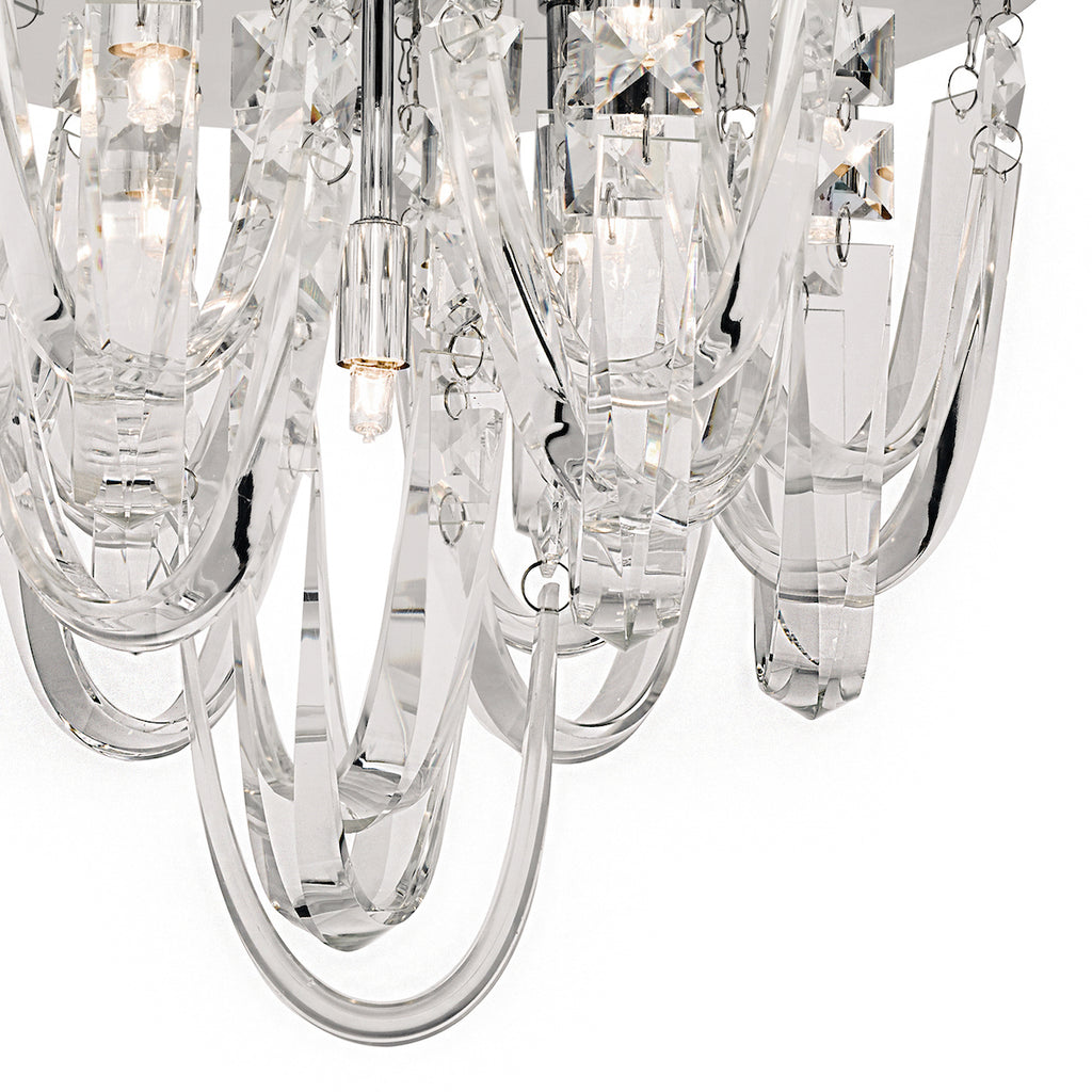 Roxanne Small 7 Light Flush Polished Chrome Crystal<br>Crystal