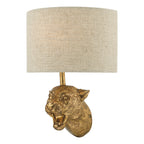 Ruri Leopard Wall Light Gold With Shade <br>Matt Gold