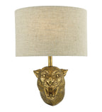 Ruri Leopard Wall Light Gold With Shade <br>Matt Gold
