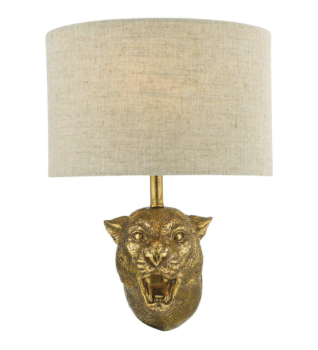 Ruri Leopard Wall Light Gold With Shade <br>Matt Gold