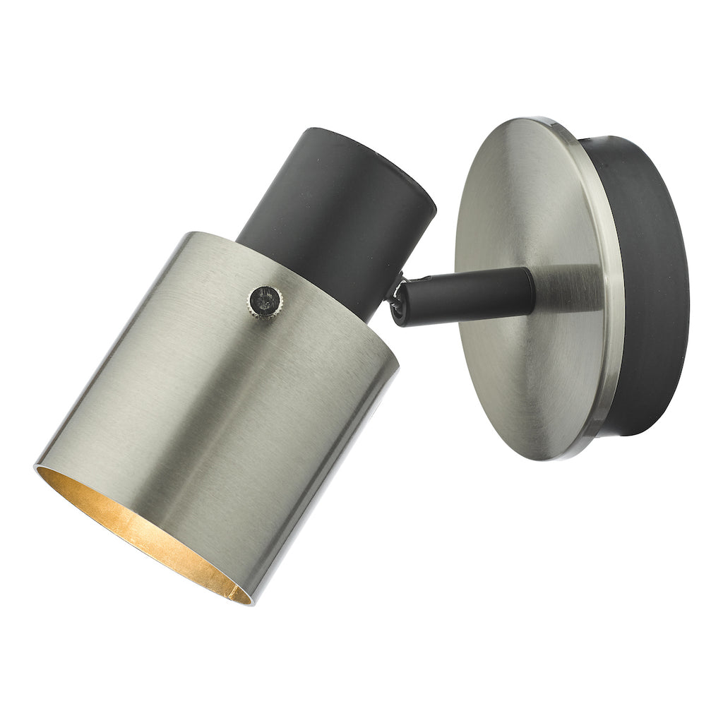 Ryan Single Wall Spotlight Brushed Nickel Matt Black<br>Brushed Nickel