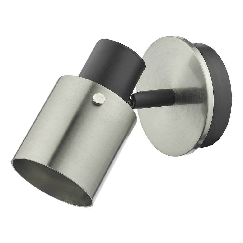 Ryan Single Wall Spotlight Brushed Nickel Matt Black<br>Brushed Nickel