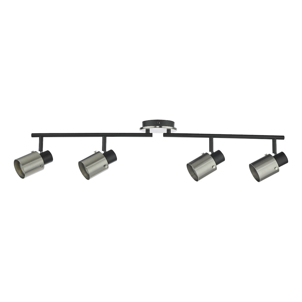 Ryan 4 Light Bar Spotlight Brushed Nickel Matt Black<br>Brushed Nickel