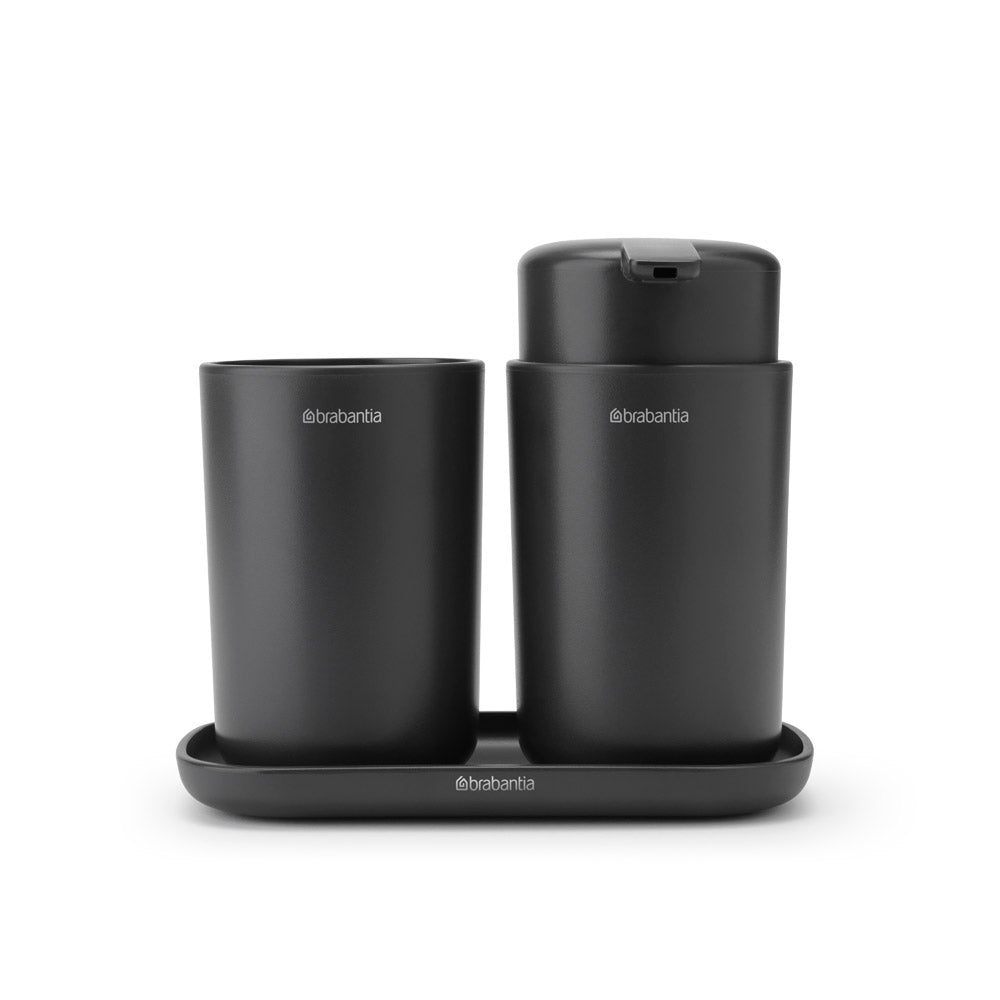 Brabantia Renew Bathroom Accessory Set Of 3 Dark Grey