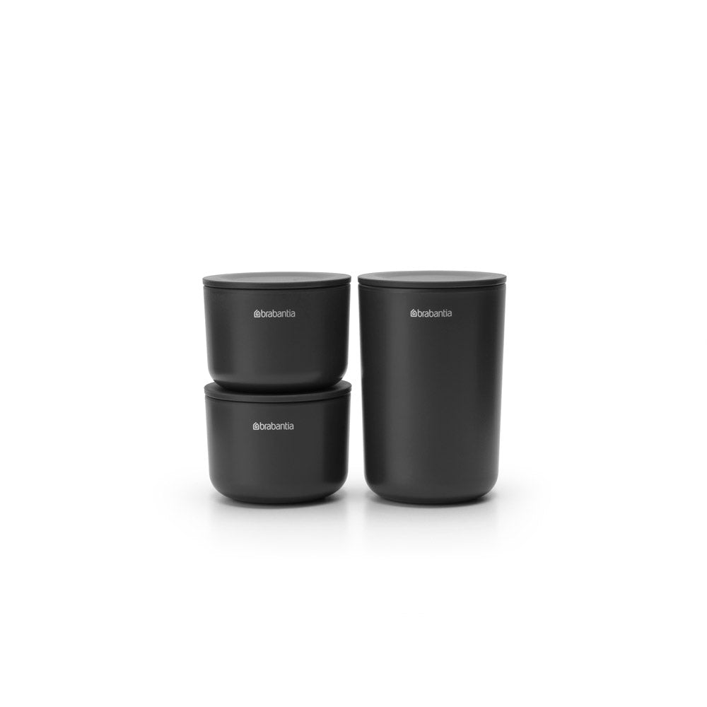 Brabantia Renew Storage Pots Set Of 3 Dark Grey