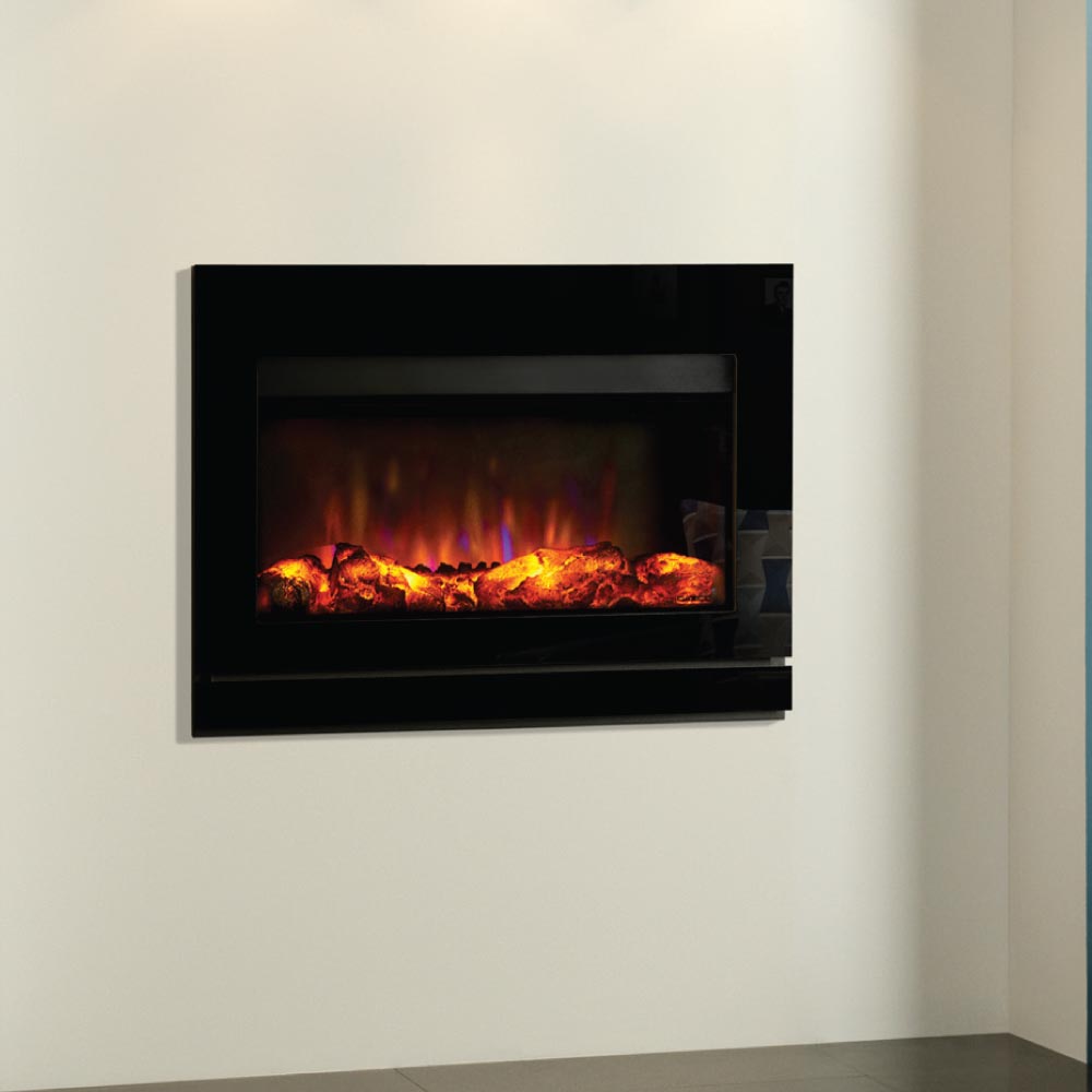Gazco Riva2 670 Electric Fire Frame - Designio2 in Black Glass