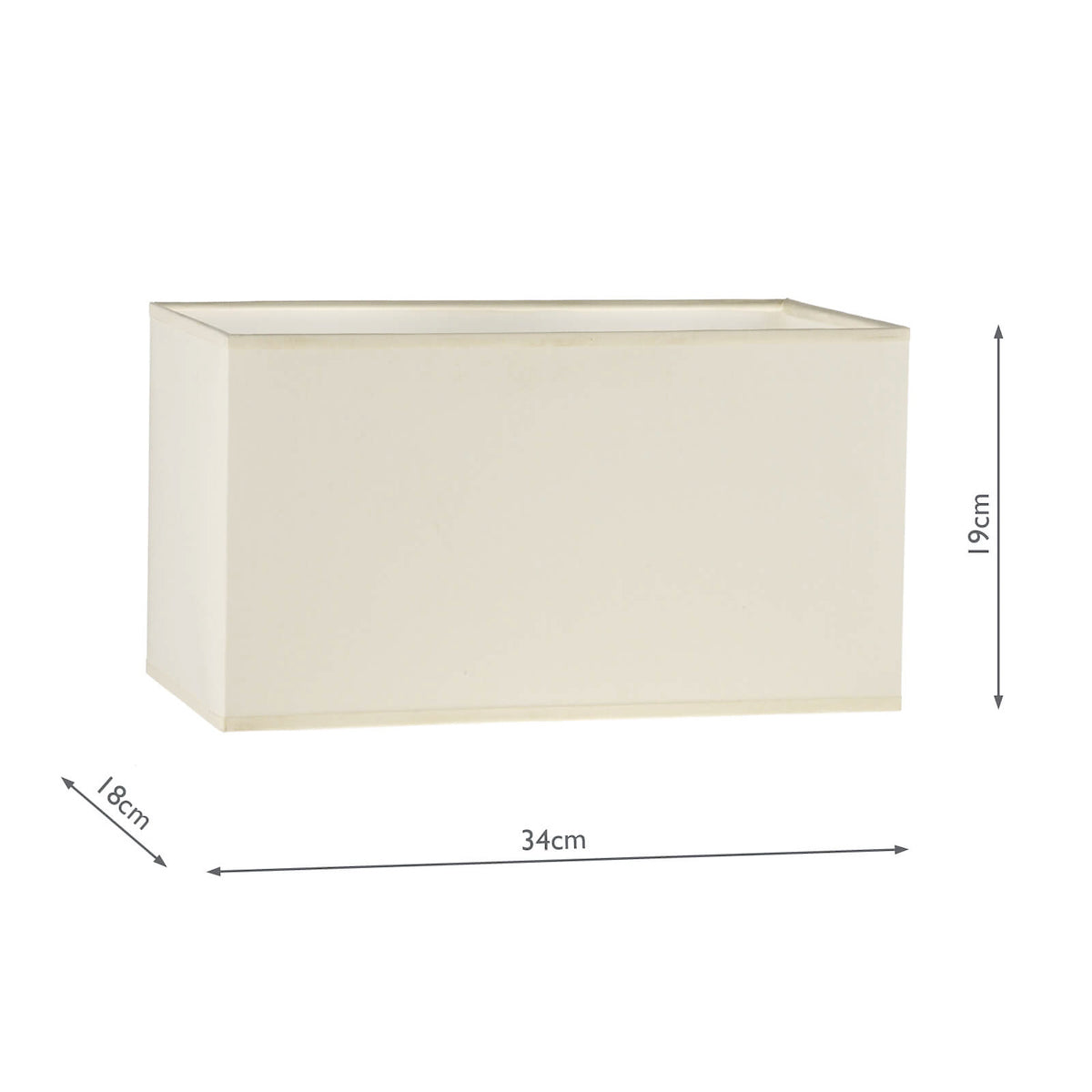 S1021 Cream Cotton Rectangle Shade 34cm<br>Cream