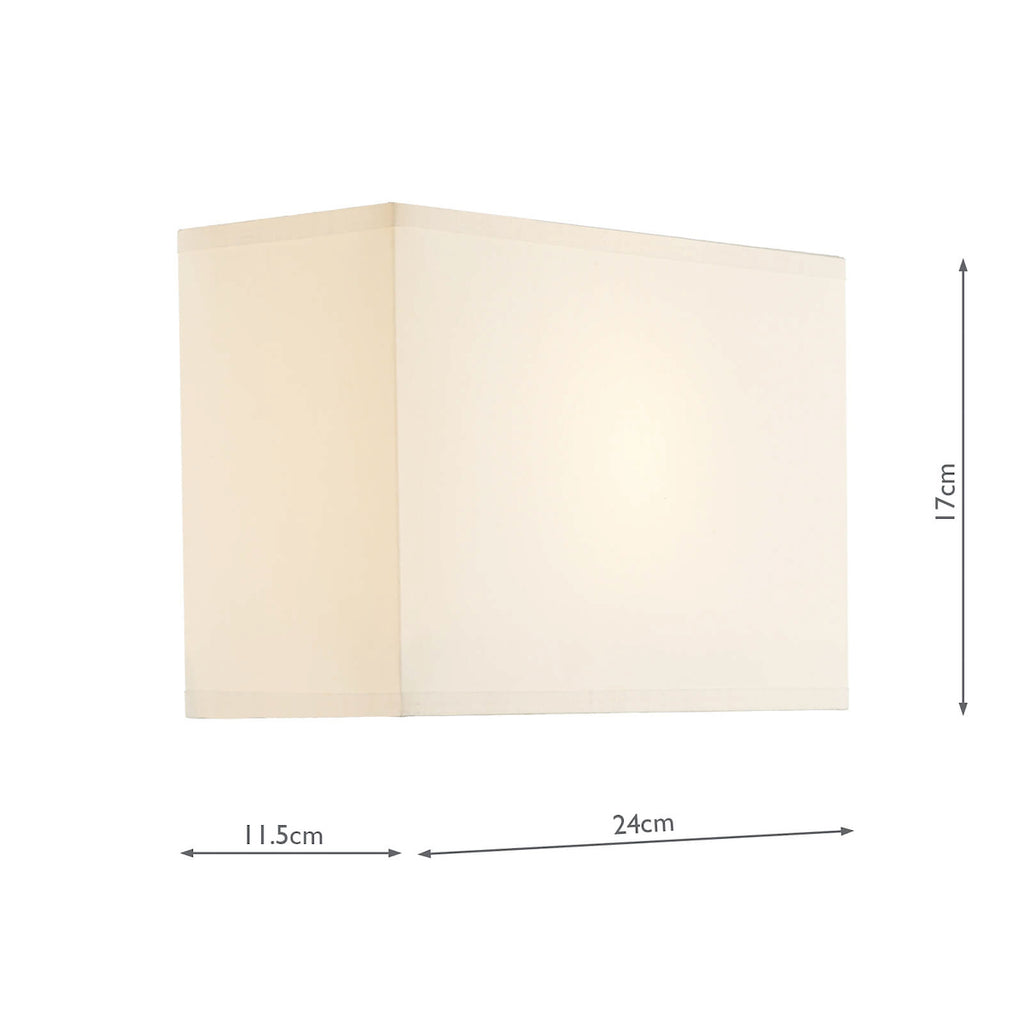 Piza Cream Cotton Rectangle Shade 24cm<br>Cream