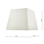 S1101 Ivory Faux Silk Tapered Square Shade 37cm<br>Ivory