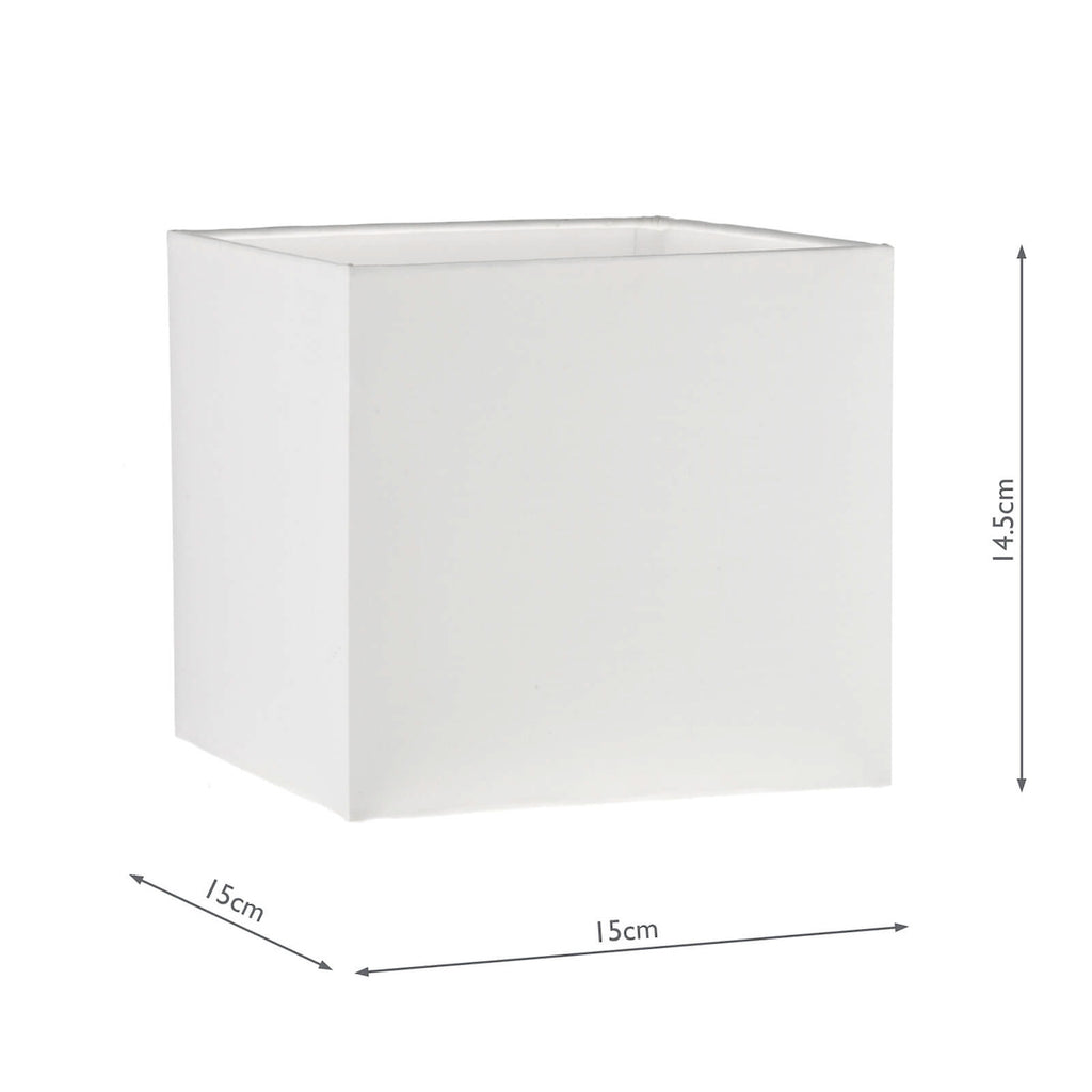 S1106 Ivory Cotton Square Shade 15cm<br>Ivory