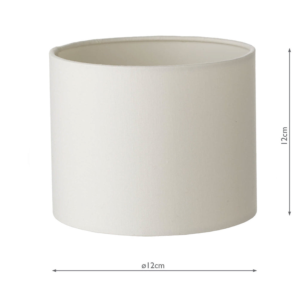Ferrara Ivory Cotton Drum Shade 15cm<br>Ivory