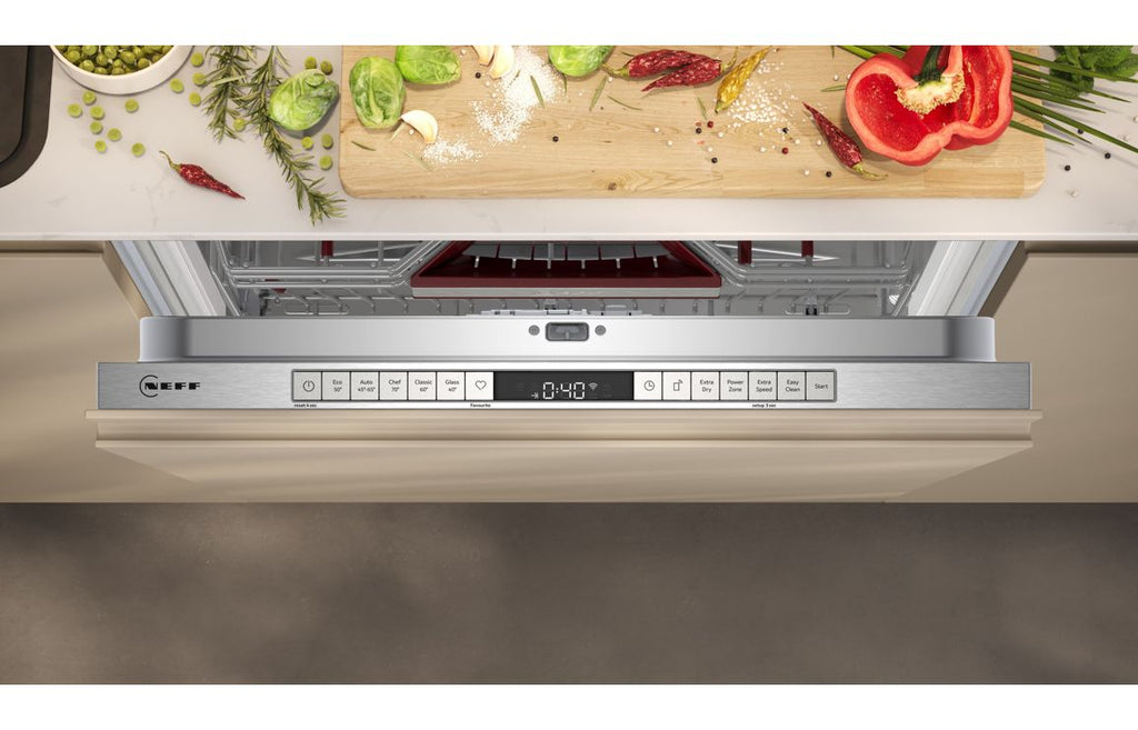 NEFF N50 S155ECX07G Wifi Connected Fully Integrated Full Size Dishwasher - Stainless Steel