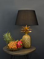 Safa Pineapple Table Lamp Gold With Shade <br>Matt Gold