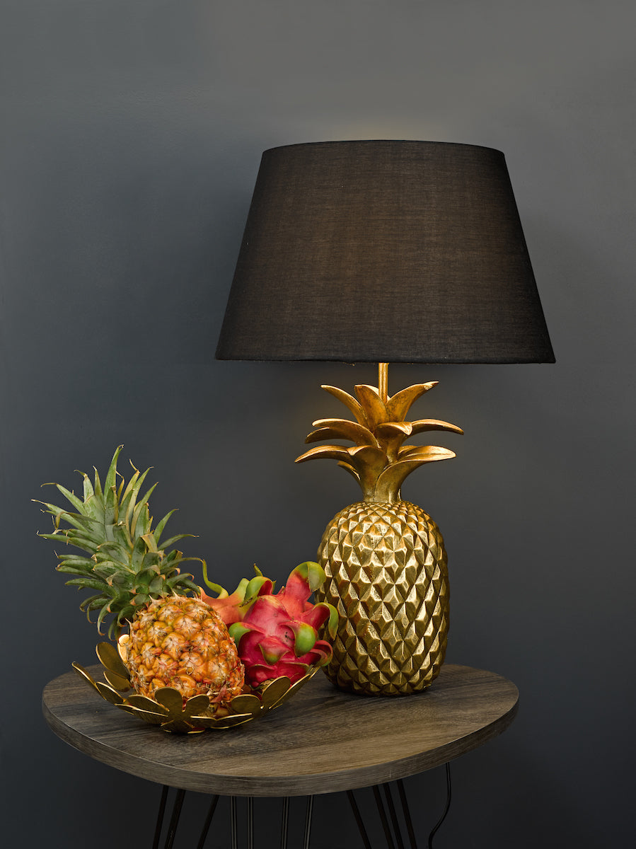 Safa Pineapple Table Lamp Gold With Shade <br>Matt Gold