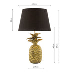 Safa Pineapple Table Lamp Gold With Shade <br>Matt Gold