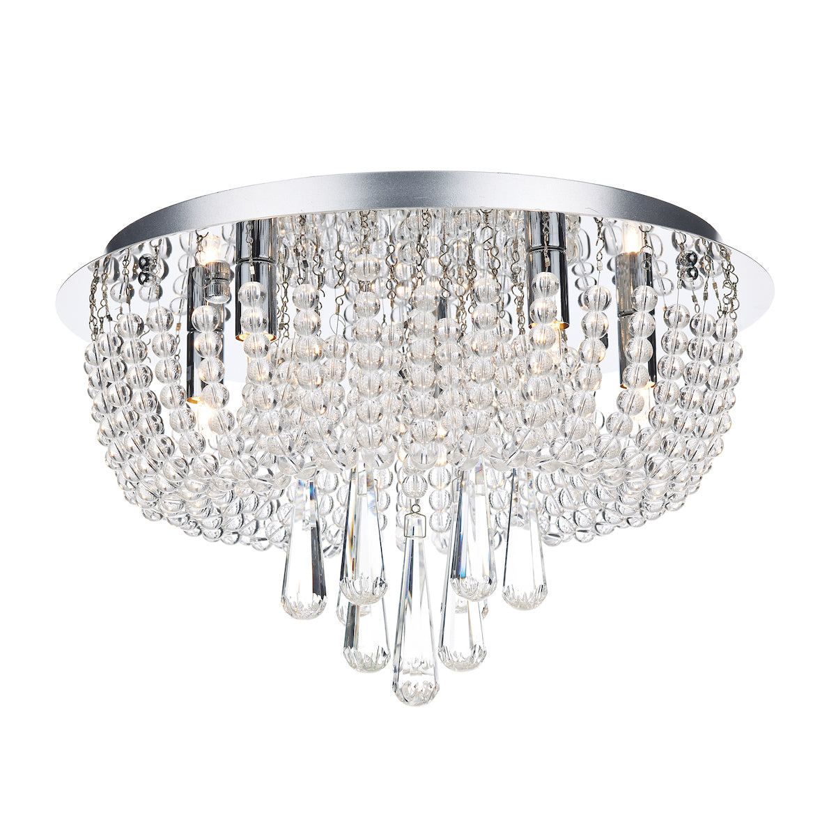 Saigon 5 Light Flush Polished Chrome/Clear<br>Crystal