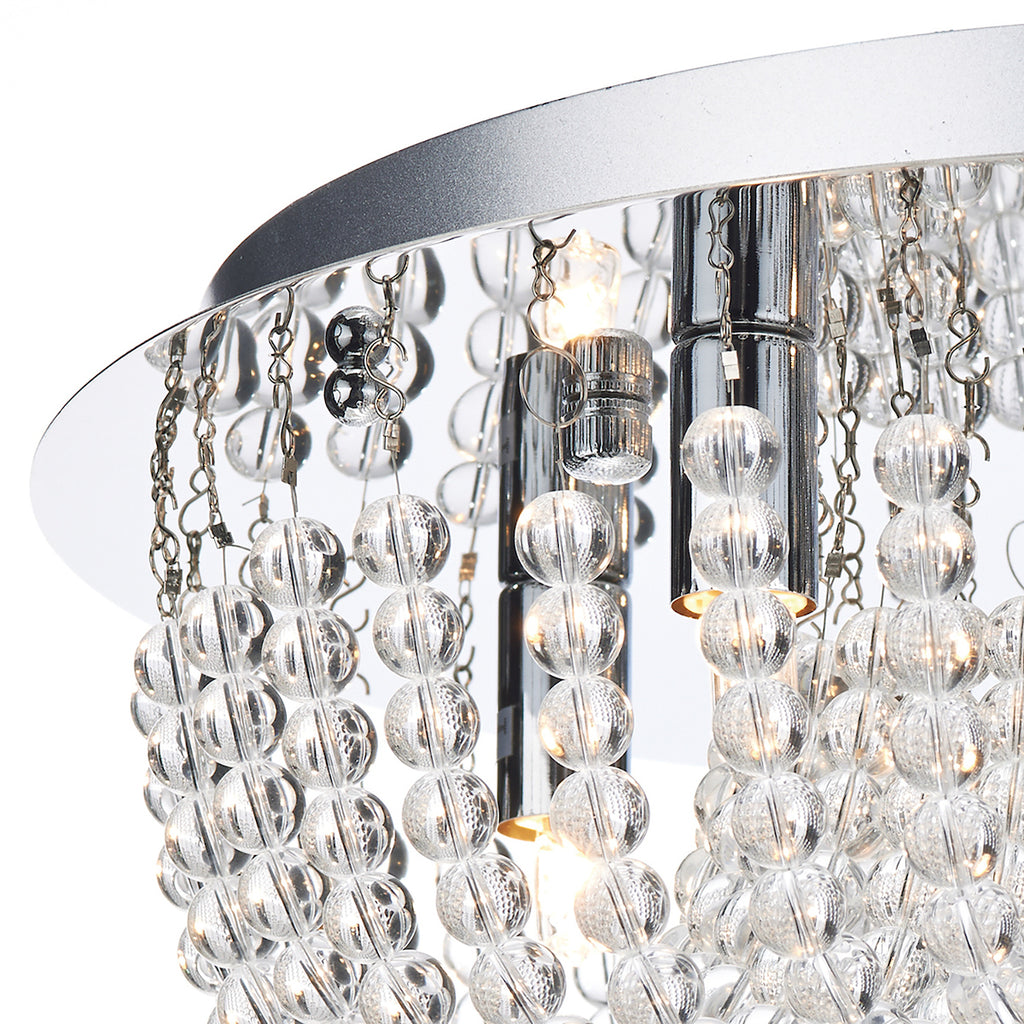 Saigon 5 Light Flush Polished Chrome/Clear<br>Crystal