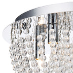 Saigon 5 Light Flush Polished Chrome/Clear<br>Crystal