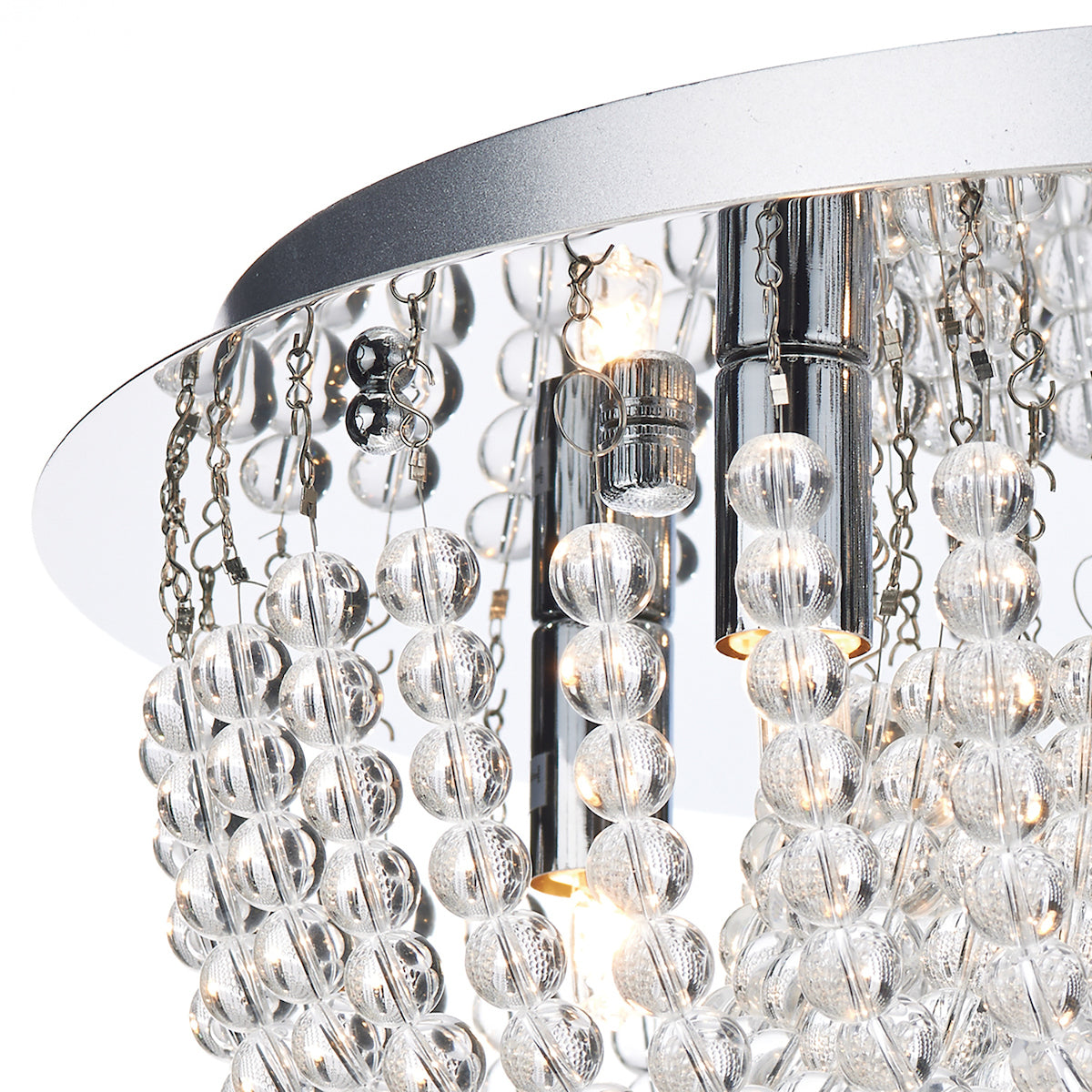Saigon 5 Light Flush Polished Chrome/Clear<br>Crystal