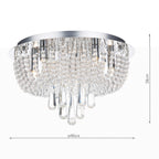 Saigon 5 Light Flush Polished Chrome/Clear<br>Crystal