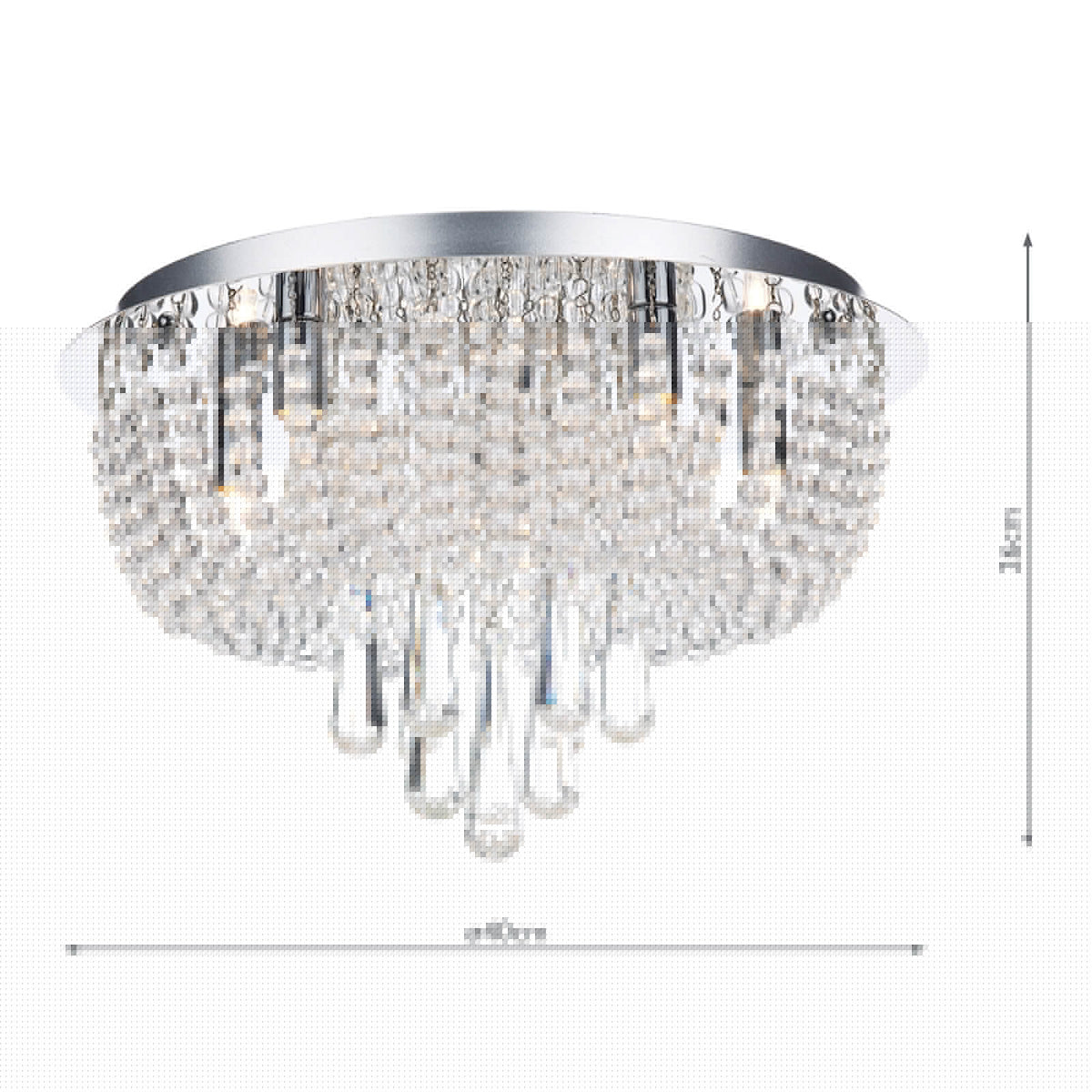 Saigon 5 Light Flush Polished Chrome/Clear<br>Crystal