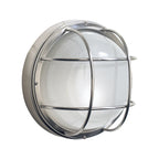 Salcombe Round Outdoor Wall Light Stainless Steel Glass IP44<br>Polished Stainless Steel