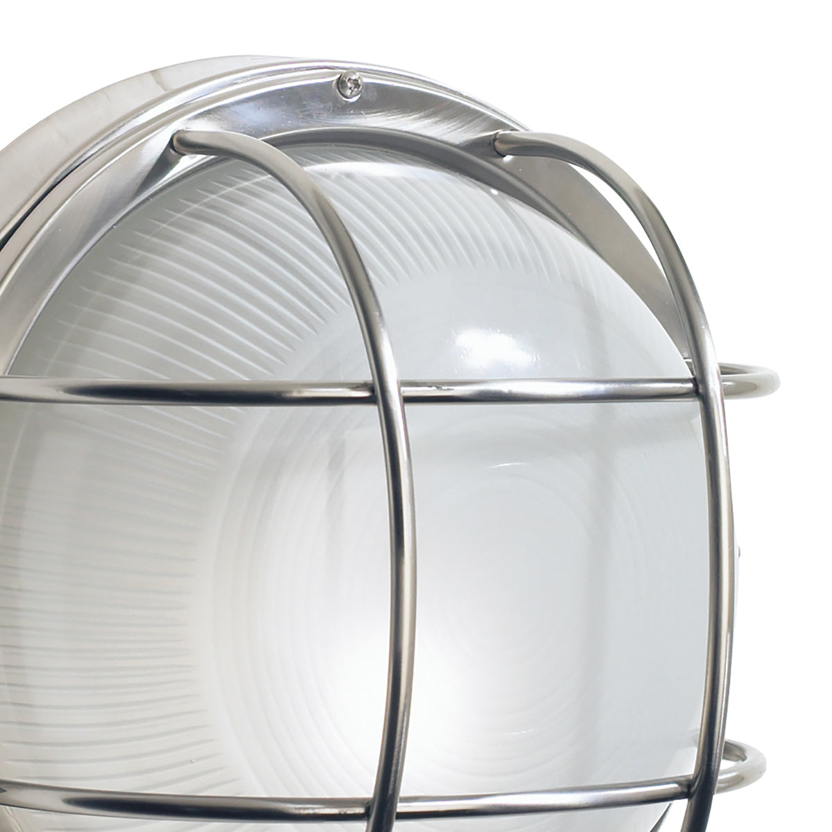 Salcombe Round Outdoor Wall Light Stainless Steel Glass IP44<br>Polished Stainless Steel