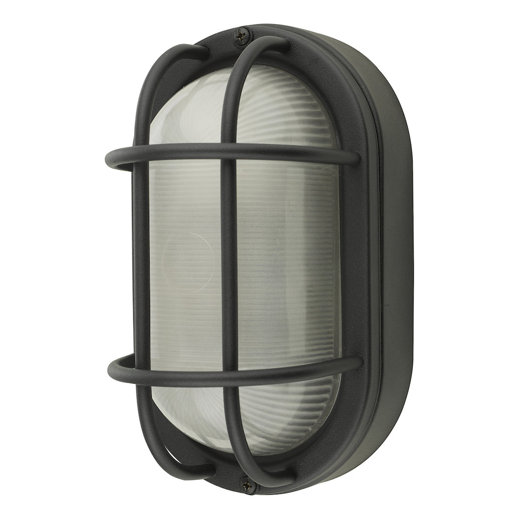 Salcombe Oval Outdoor Wall Light Matt Black IP44<br>Matt Black