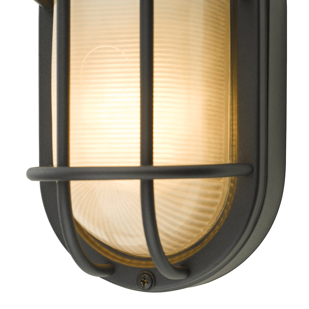 Salcombe Oval Outdoor Wall Light Matt Black IP44<br>Matt Black