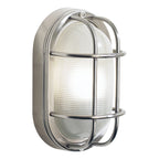 Salcombe Oval Outdoor Wall Light Stainless Steel Glass IP44Polished Stainless Steel