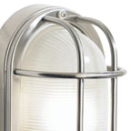 Salcombe Oval Outdoor Wall Light Stainless Steel Glass IP44Polished Stainless Steel
