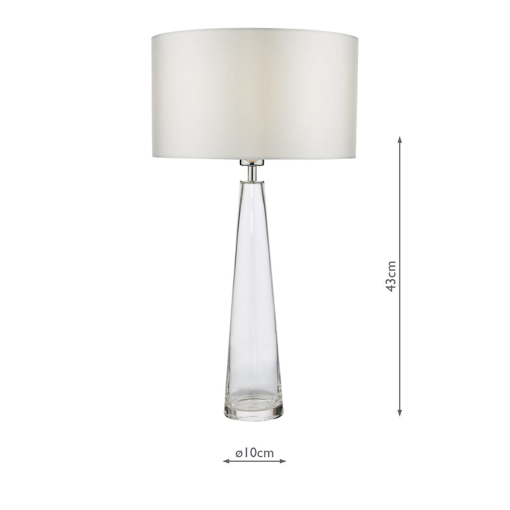 Samara Table Lamp Clear Glass Base Only<br>Glass