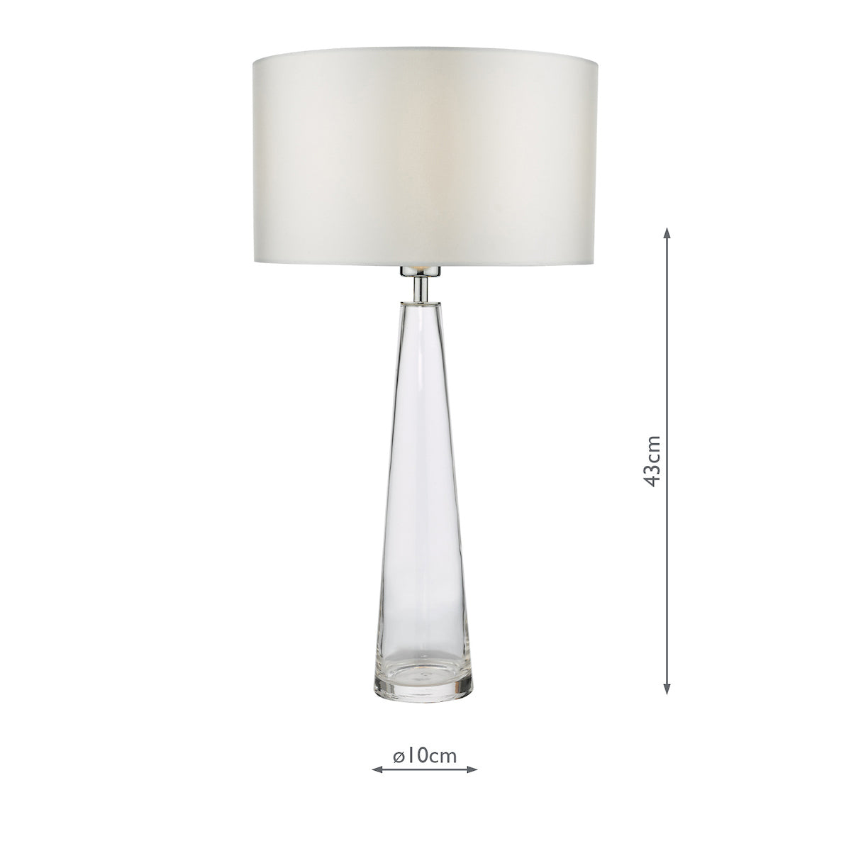 Samara Table Lamp Clear Glass Base Only<br>Glass