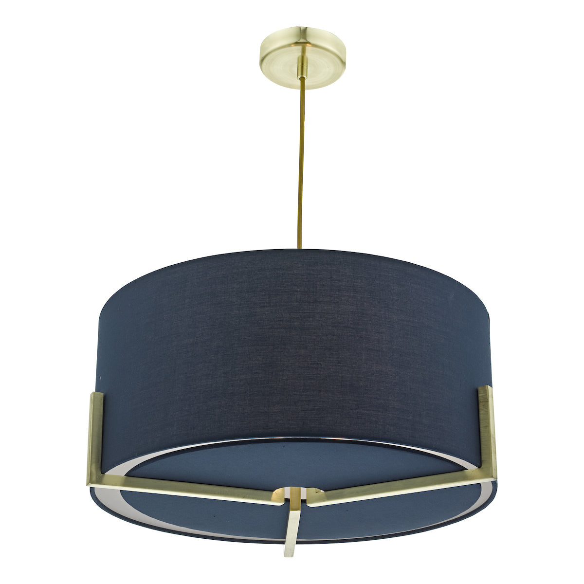 Santino Pendant Gold With Navy Cotton Shade<br>Blue