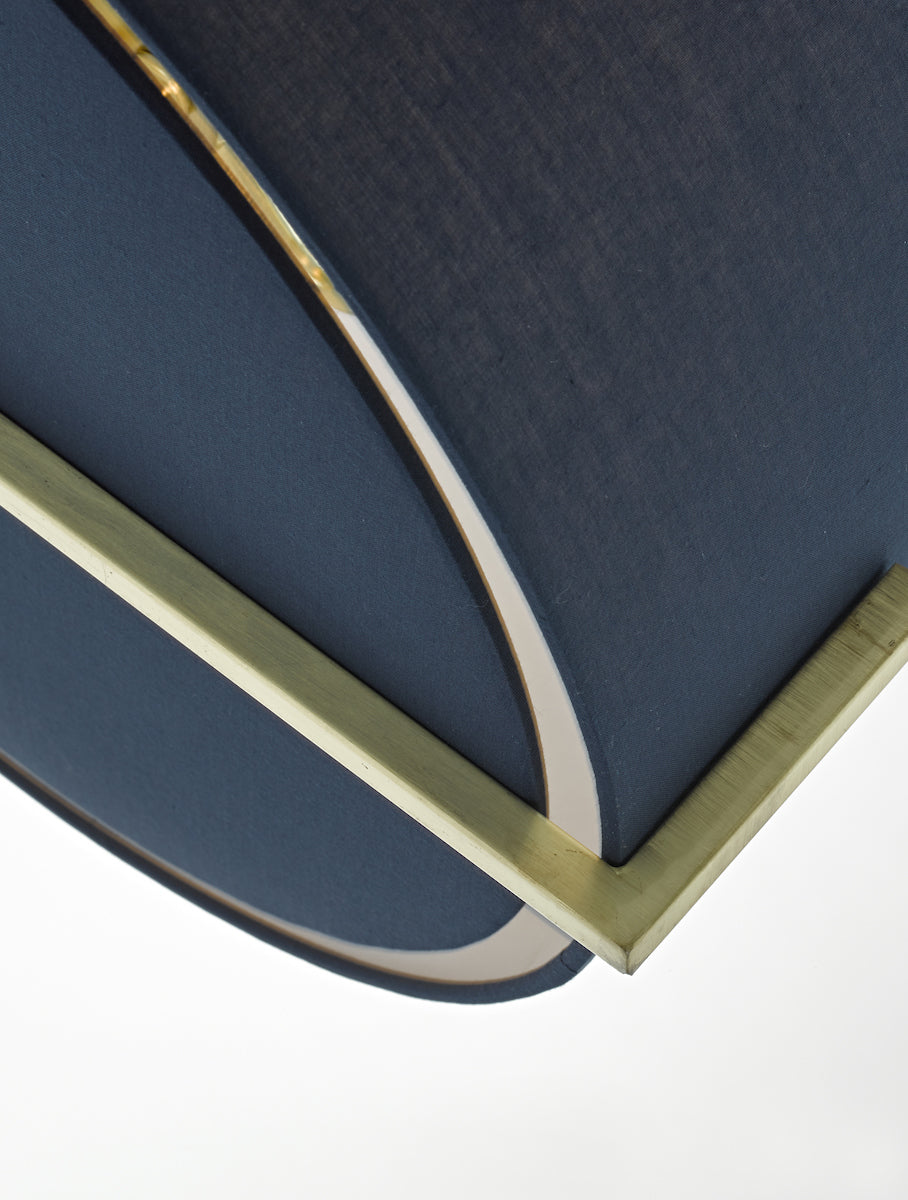 Santino Pendant Gold With Navy Cotton Shade<br>Blue