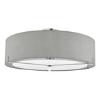Santino 3 Light Semi Flush Satin Chrome With Grey Shade <br>Satin Chrome